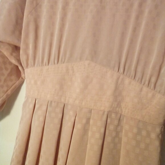 Joan Sparks For Daniel Barrett Vintage Dress Women 14 Long Sleeve Satin Pink - Picture 7 of 15